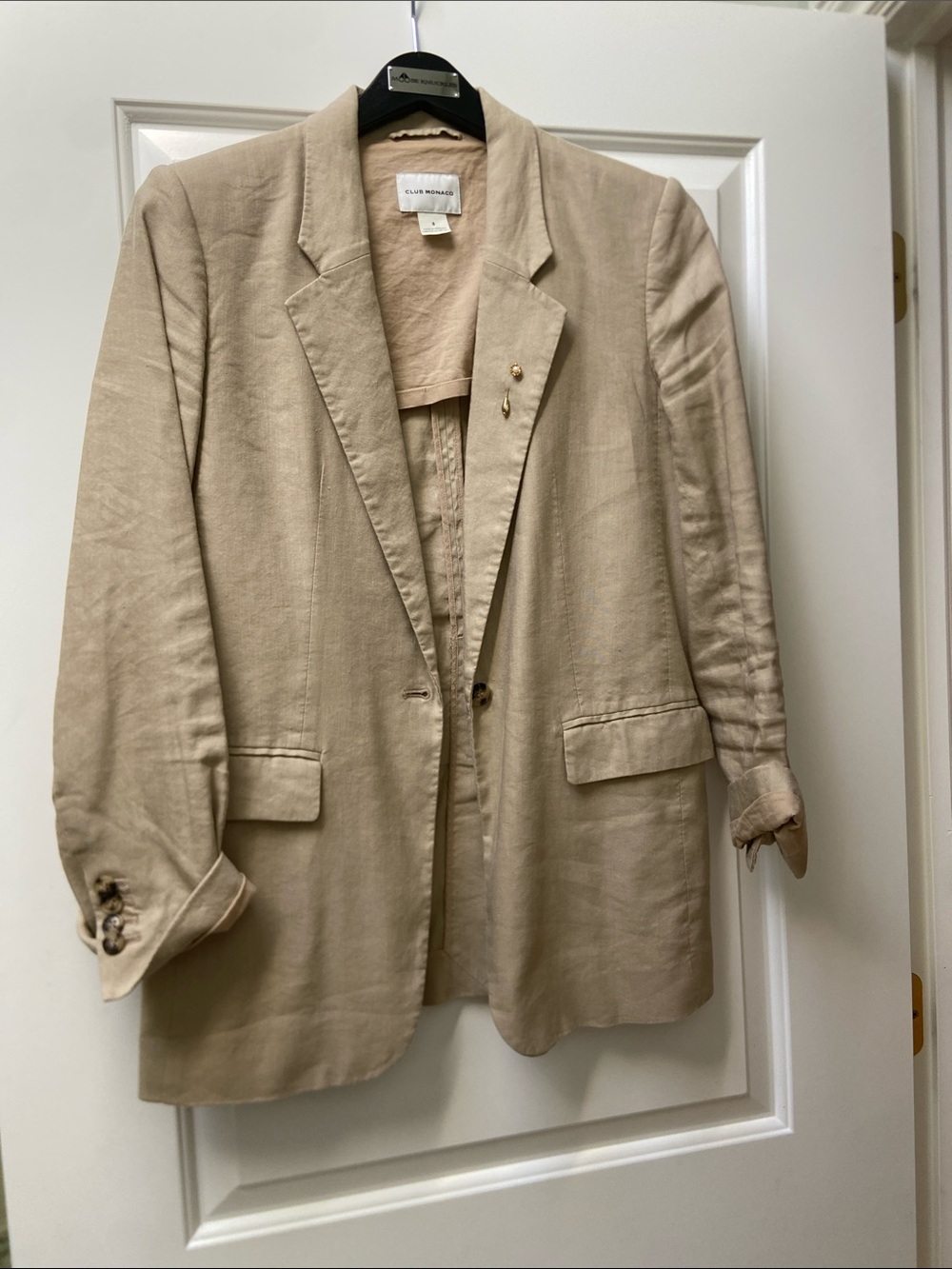Club Monaco Light Beige Linen Blazer Jacket